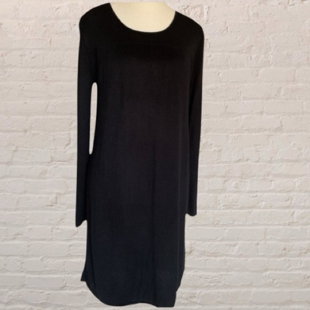 Women's 525 America Black long sleeve 100% modal babydoll Sweater Dress Size M